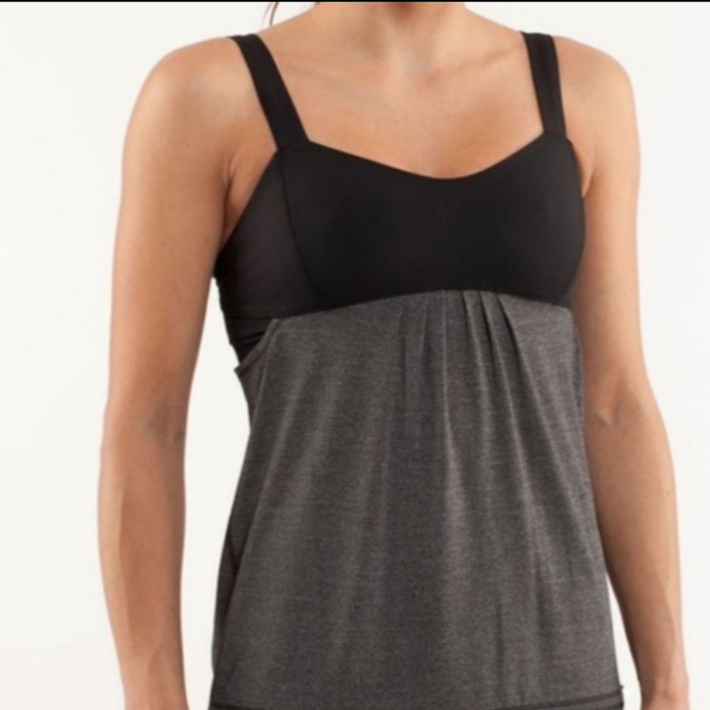 Lululemon Run Back On Track Tank Heathered Cinched Waist Top